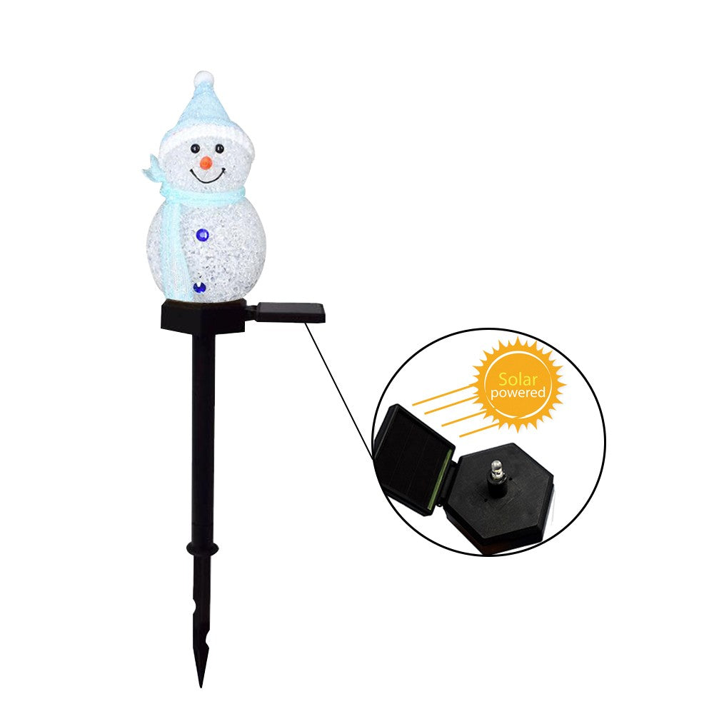 4Pcs LED Solar Christmas Snowman Garden Stake Lamp Outdoor Landscape Light Xmas Decor