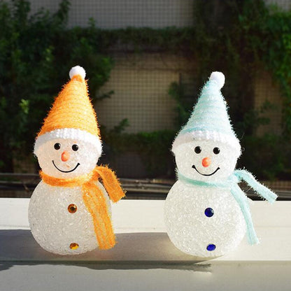 4Pcs LED Solar Christmas Snowman Garden Stake Lamp Outdoor Landscape Light Xmas Decor