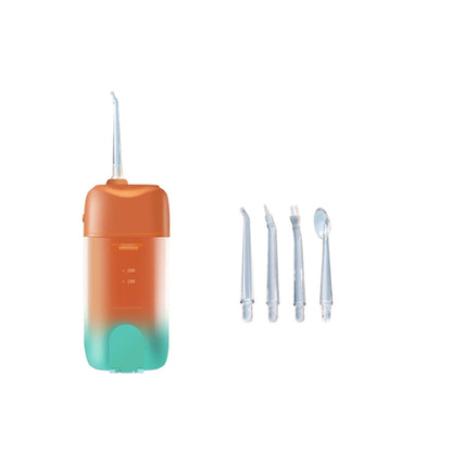 Portable Electric Water Flosser with 200ML Telescopic Tank Travel Oral Irrigator for Teeth Cleaning Orange