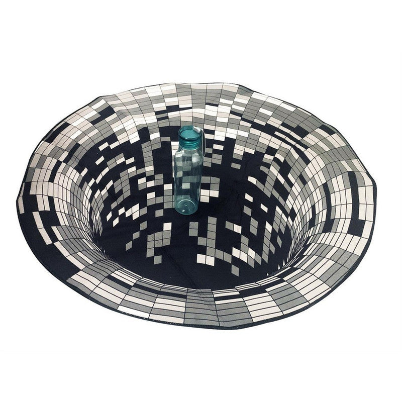 3D Optical Vortex Illusion Carpet Round Rug Style 1