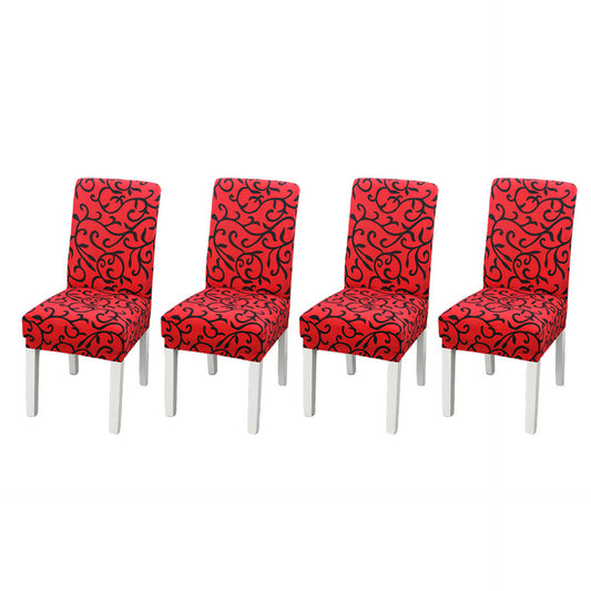 4Pcs Stretch Dining Chair Cover -Red