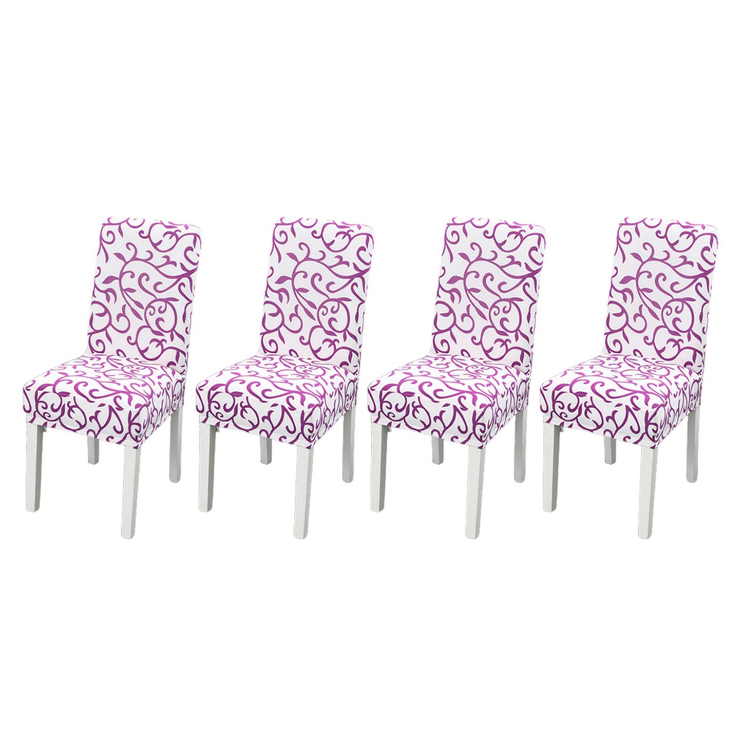 4Pcs Stretch Dining Chair Cover -Purple