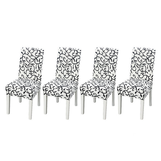 4Pcs Stretch Dining Chair Cover -White