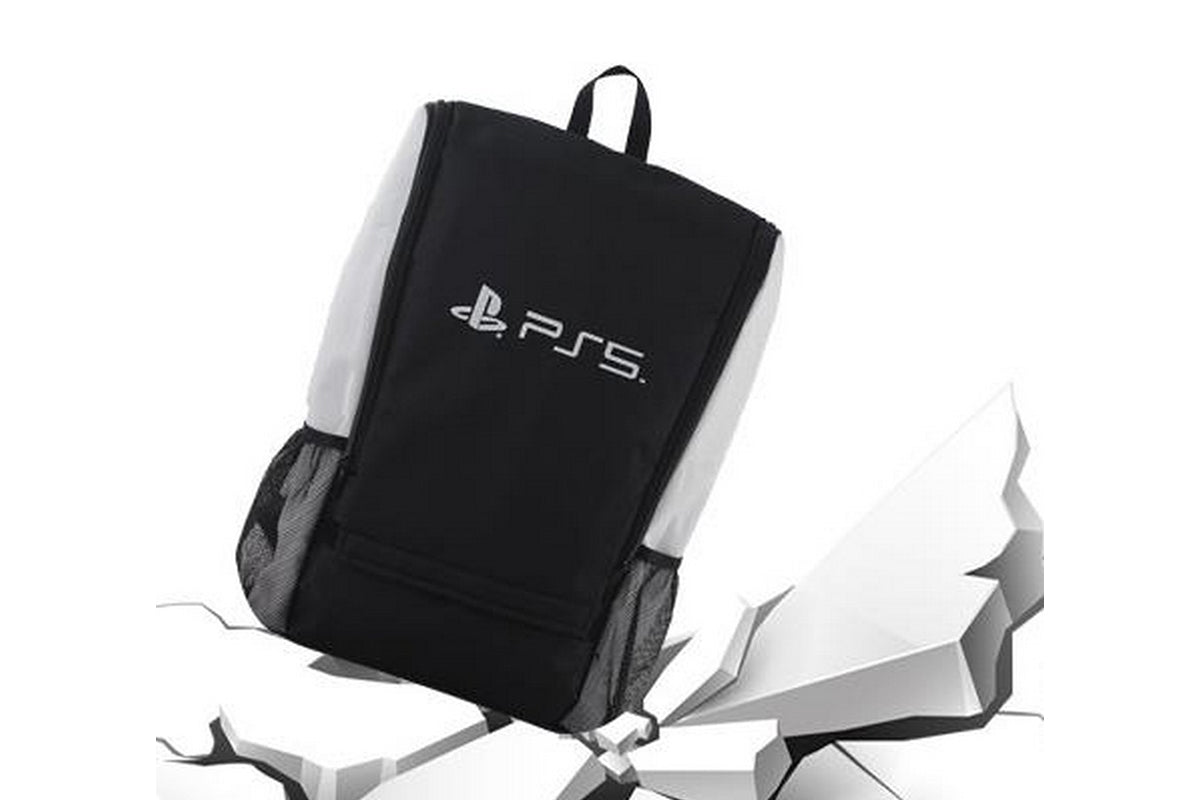 Travel Carrying Case Handbag Backpack for PS5 Bag Game Console Backpack Playstation 5 Console Travel Bag PS5 Set Multi Function-Black and white with logo