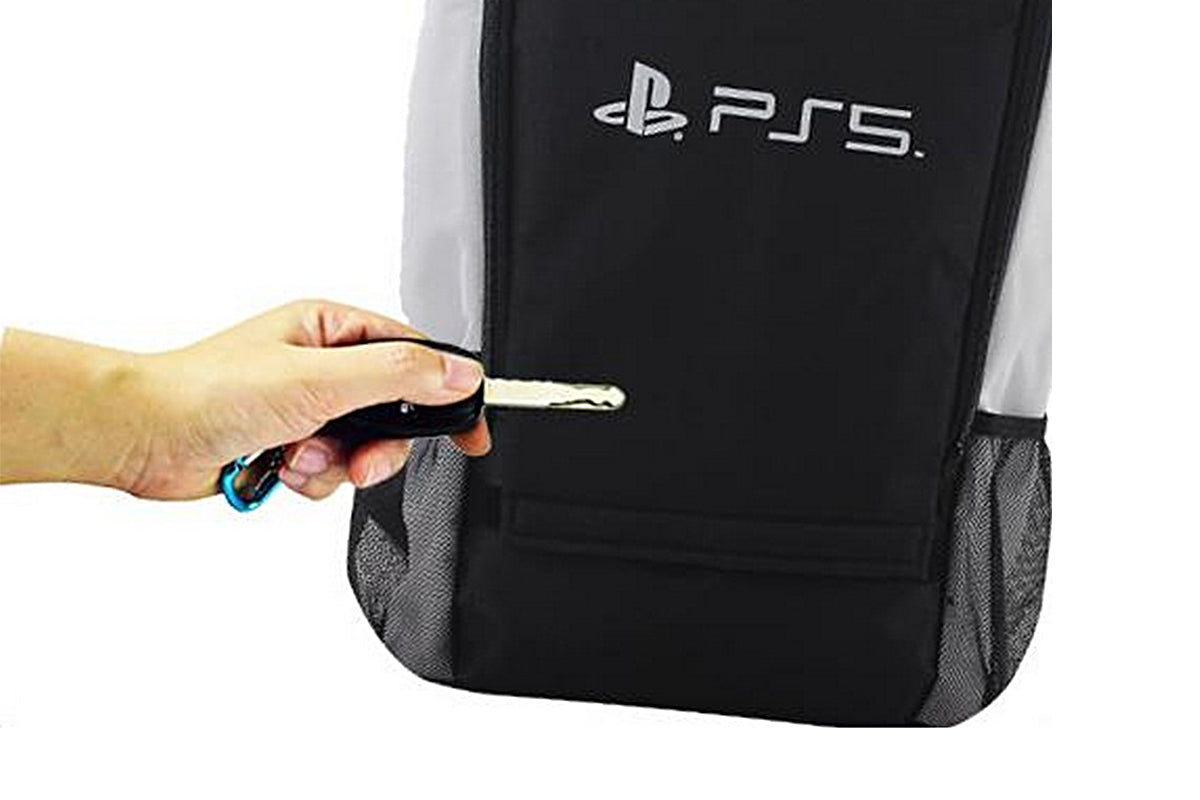 Travel Carrying Case Handbag Backpack for PS5 Bag Game Console Backpack Playstation 5 Console Travel Bag PS5 Set Multi Function-Black and white with logo