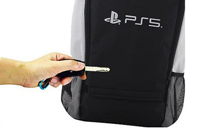 Travel Carrying Case Handbag Backpack for PS5 Bag Game Console Backpack Playstation 5 Console Travel Bag PS5 Set Multi Function-Black and white with logo