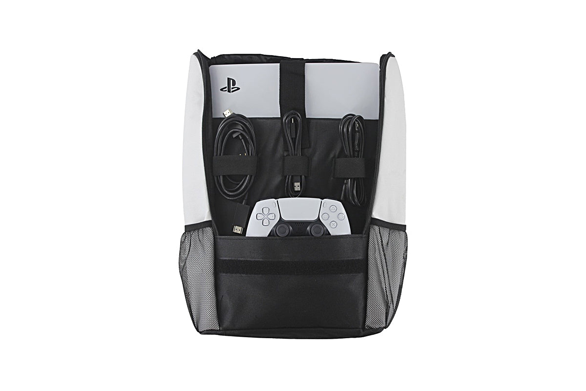 Travel Carrying Case Handbag Backpack for PS5 Bag Game Console Backpack Playstation 5 Console Travel Bag PS5 Set Multi Function-Black and white with logo