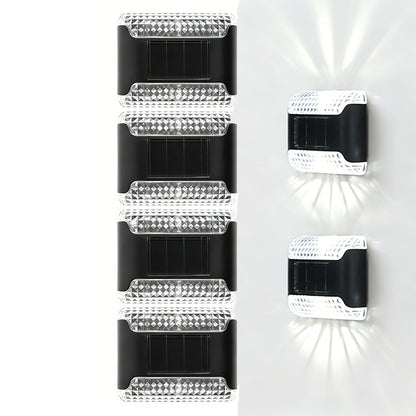 Solar Wall Light 8 Pcs LED Solar Porch Light LED Wall Light -White light