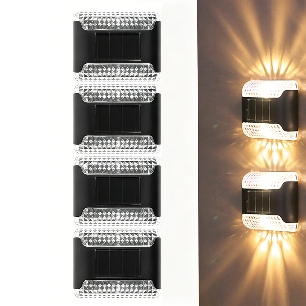 Solar Wall Light 4 Pcs LED Solar Porch Light LED Wall Light - Warm light