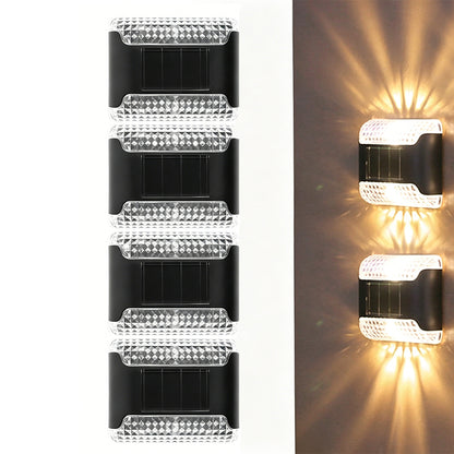Solar Wall Light 4 Pcs LED Solar Porch Light LED Wall Light - Warm light