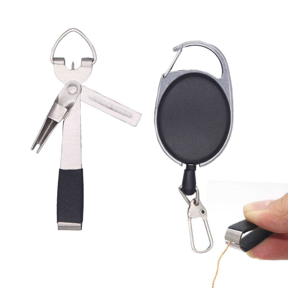Fishing Knot Tying Tool Fast Line Clippers Tie Tippet Cutter Nipper-Silver