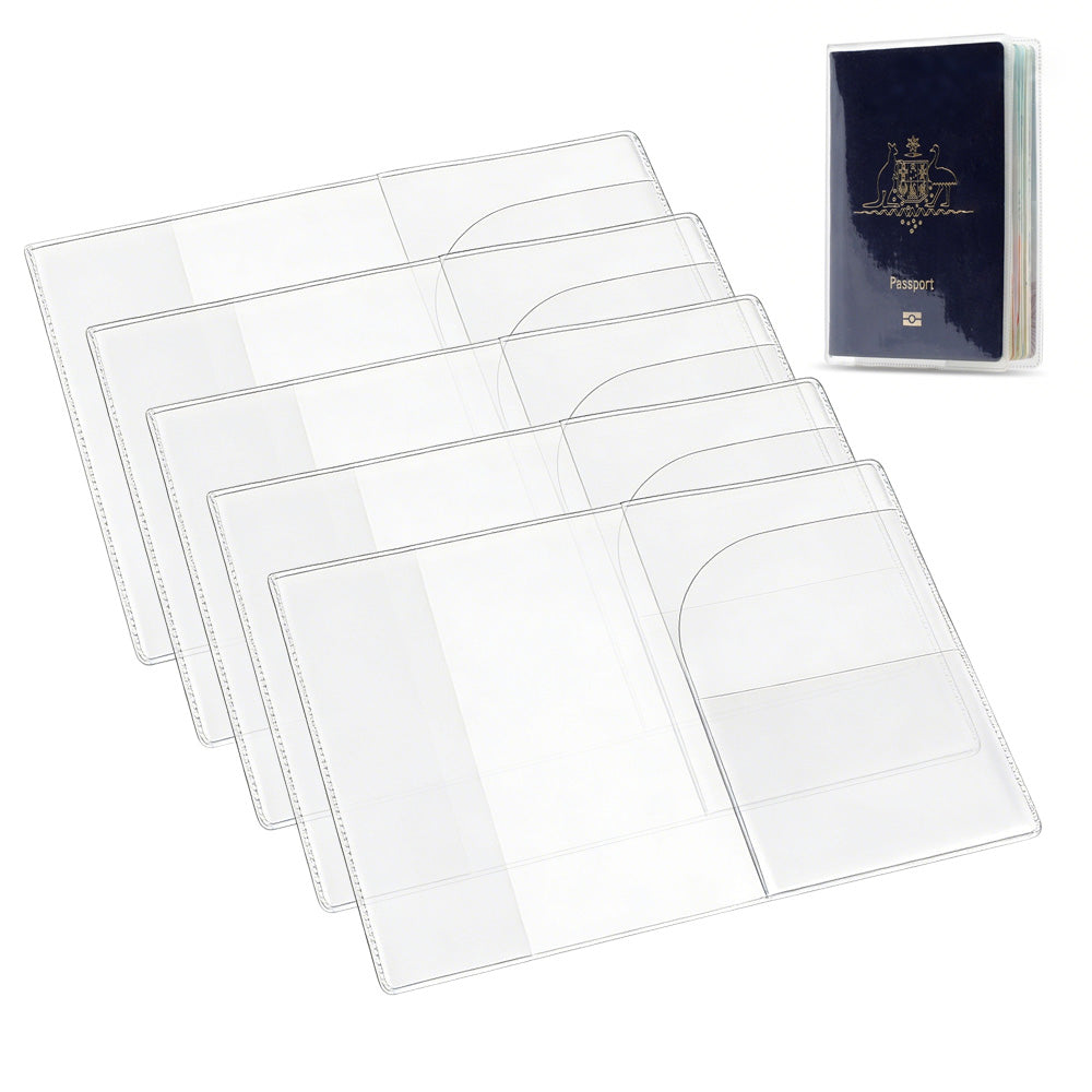 5 Piece Clear Passport Cover Protector Case