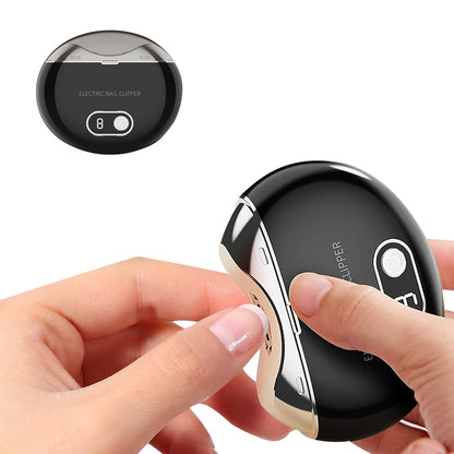 Electric Nail Clipper Rechargeable Nail Trimmer with Built-in Storage and Light Black