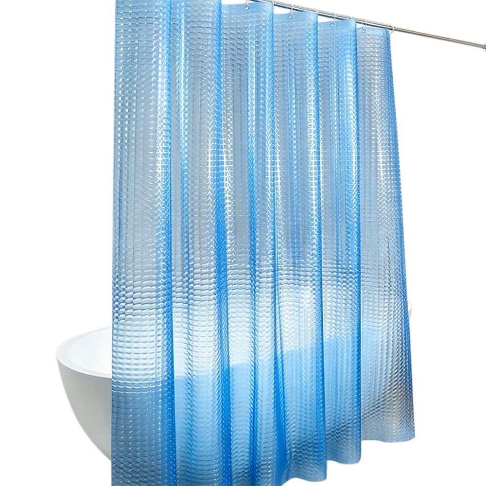 PEVA Shower Curtain Liner with Grommets and Hooks - Blue