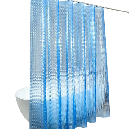 PEVA Shower Curtain Liner with Grommets and Hooks - Blue