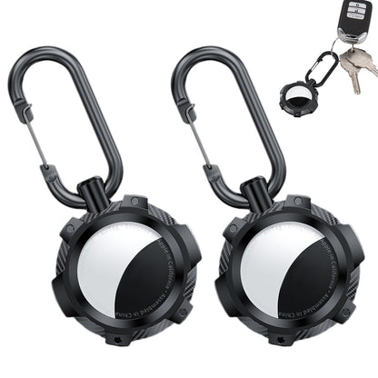 2-Pack for Airtag Holder Case with Keychain TPU Shockproof Cover Anti-Scratch Key Chain for AirTag-Black