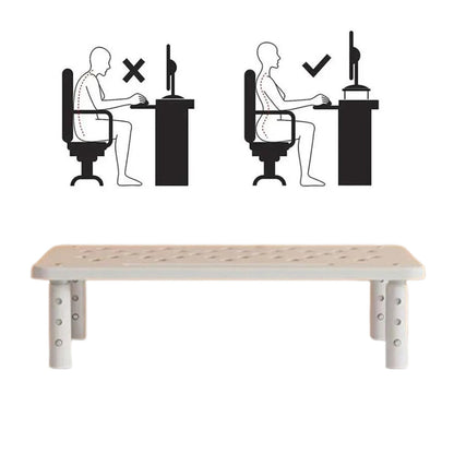 3-Height Adjustable Monitor Riser Laptop Printer Computer Stand Desktop Shelf White