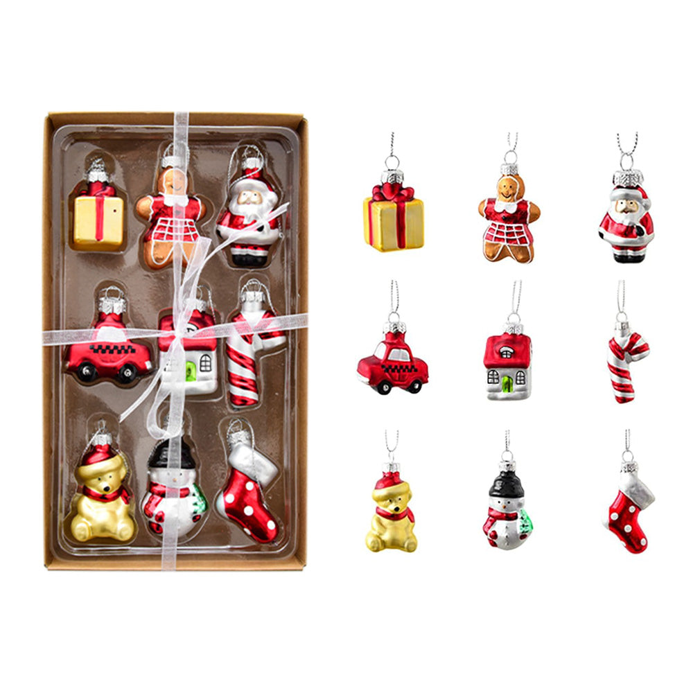 Glass Painted Christmas Ornaments Christmas Tree Hanging Decorations-Style 2