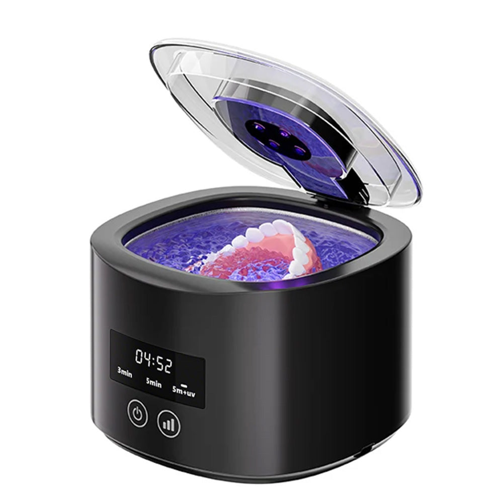 Ultrasonic Retainer Cleaner Machine Dental Cleaning Pod Mouth Guard Cleaning Machine-Black