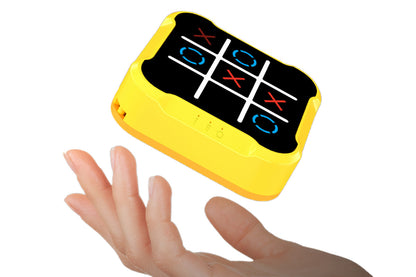 Electronic Tic-Tac Toe Game Handheld Puzzle Game Console for Kids-Yellow