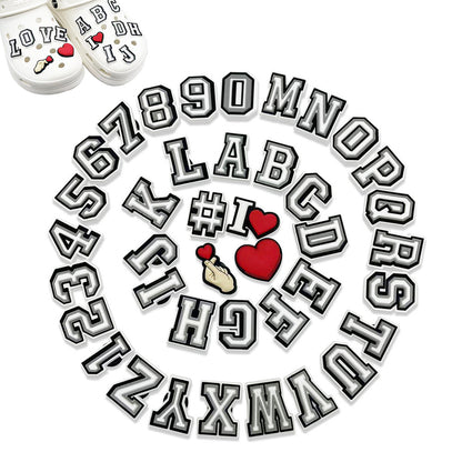 40Pcs Alphabet Number Shoe Charms PVC Letter Decorations for Perforated Garden Clogs