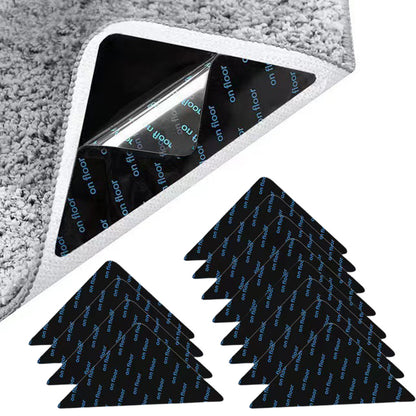 12 Pcs Non-Slip Rug Grippers for Hardwood Tile & Marble Floors Carpet Corner Holders