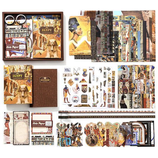 Vintage Scrapbook Kit Bullet Junk Journal Kit with Scrapbooking Supply-Egyptian