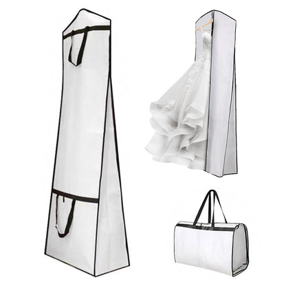 Portable Wedding Dress Garment Bag for Bridal Gowns and Cheongsam-White