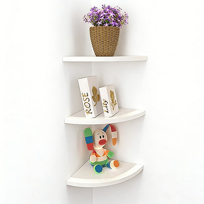 Floating Corner Shelf Set for Wall Storage-White
