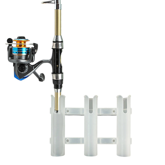 3 Tube Fishing Rod Holder Bracket Mounted Fishing Rack For Boats Garage Cooler-White