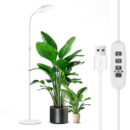 Floor Plant Grow Light Full Spectrum Tripod Stand - White