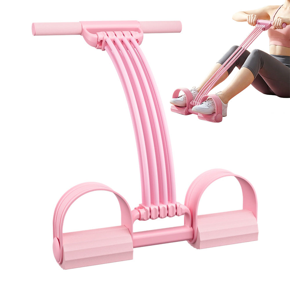 8 Tube Detachable Adjustable Pedal Resistance Band -Pink