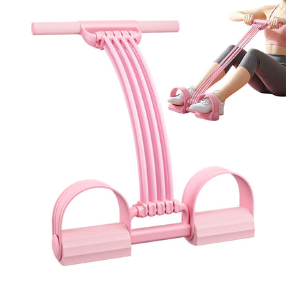 8 Tube Detachable Adjustable Pedal Resistance Band -Pink