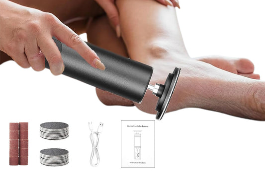 2 in 1 Electric Foot Callus Remover Electric Foot File Nail Grinder with Sandpaper-Black