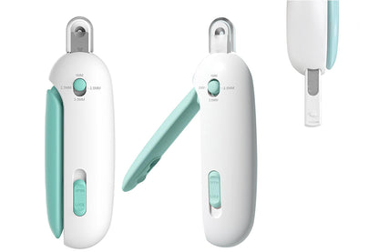 Adjustable Aperture Cat Nail Clipper with Nail File and Nail Storage -Blue