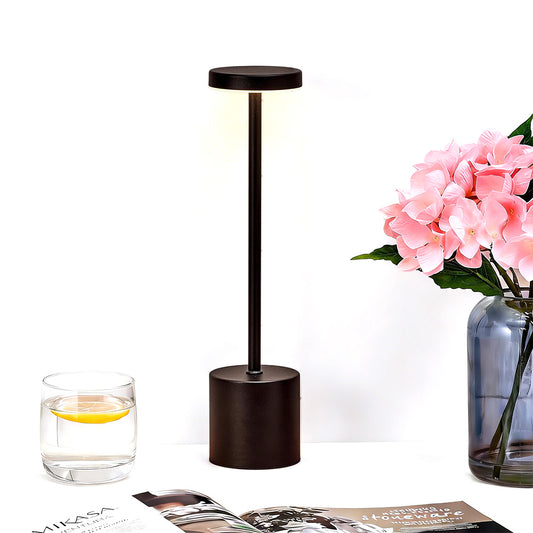 Three Color Rechargeable Touch Cordless Table Lamp for Dining Room-Black
