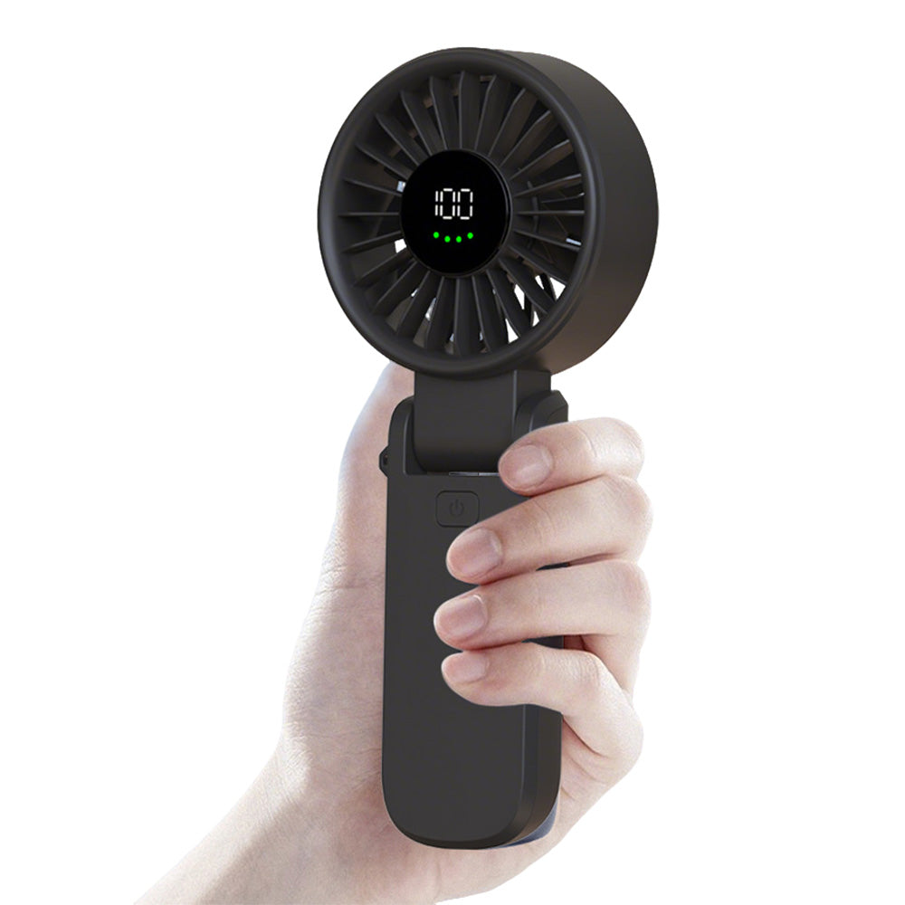 Portable Handheld Fan with 100 Speed Settings and USB Charging for Travel-Black