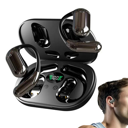 Real-Time AI Translation Earbuds Wireless Headphones for Travel Meetings Learning-Black