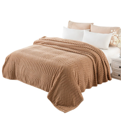 Soft Fluffy Fleece Throw Blanket for Sofa Couch Bed Living Room All Season Cozy-Brown