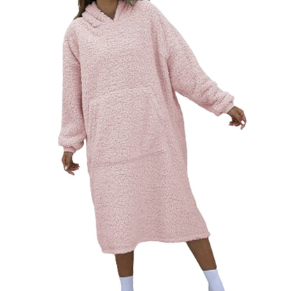 Reversible Wearable Blanket Plush Warm Cozy Blanket One Size Fits All Pink