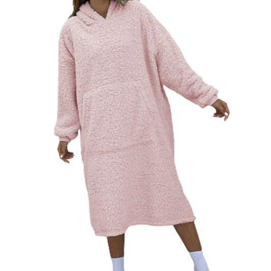 Reversible Wearable Blanket Plush Warm Cozy Blanket One Size Fits All Pink