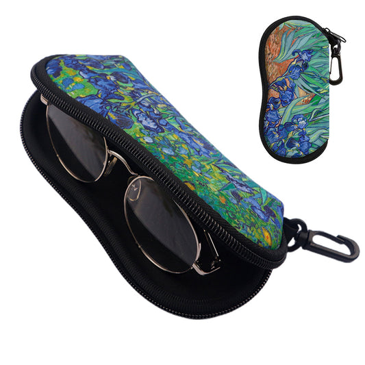 Scratch-Resistant Zipper Sunglasses Pouch - Green
