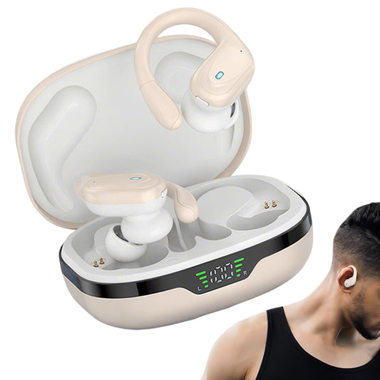 Wireless Earbuds Bluetooth Headphones IPX5 Waterproof Earphones for Workout Running-Beige