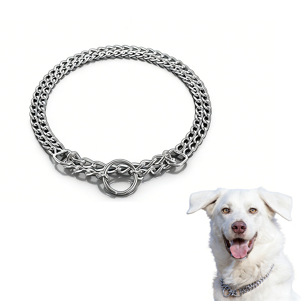 Dog Training Slip Collar Double-Row Chain for Large Dogs