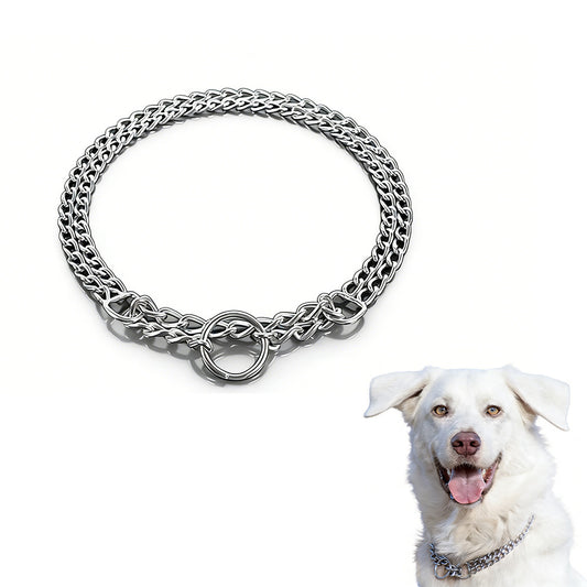 Dog Training Slip Collar Double-Row Chain for Large Dogs