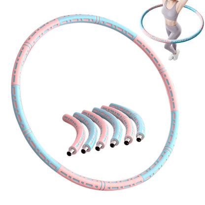 Detachable Weighted Hula Hoop 6 Sections Adjustable Fitness Hoop for Adults-Pink