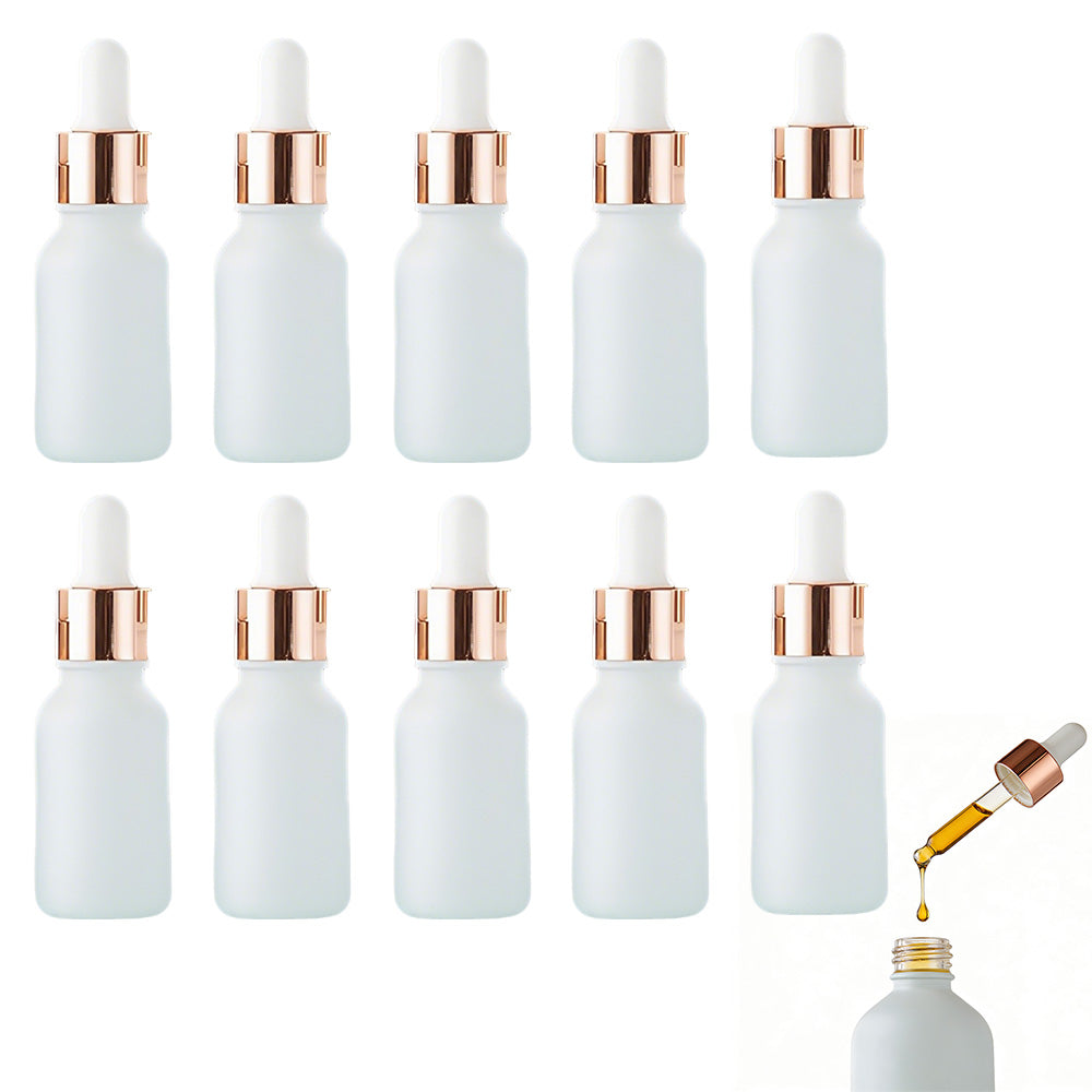 10 Pack Glass Dropper Bottles Rose Gold Caps for Essential Oils 15ml 30ml 50ml