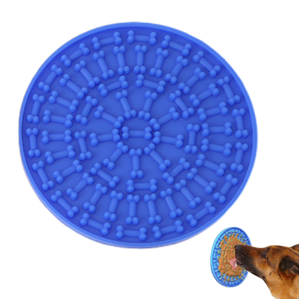 Dog Lick Pad Bath Washing Buddy Suction Grooming Pad Helper Slow Feeder Mat-Blue