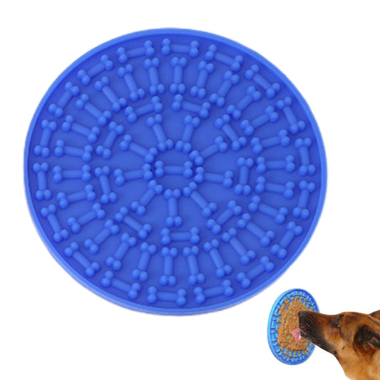 Dog Lick Pad Bath Washing Buddy Suction Grooming Pad Helper Slow Feeder Mat-Blue