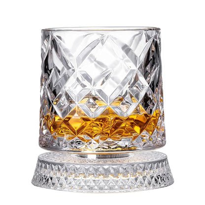 270ML Rotating Transparent Whiskey Glass - Gemstone Style